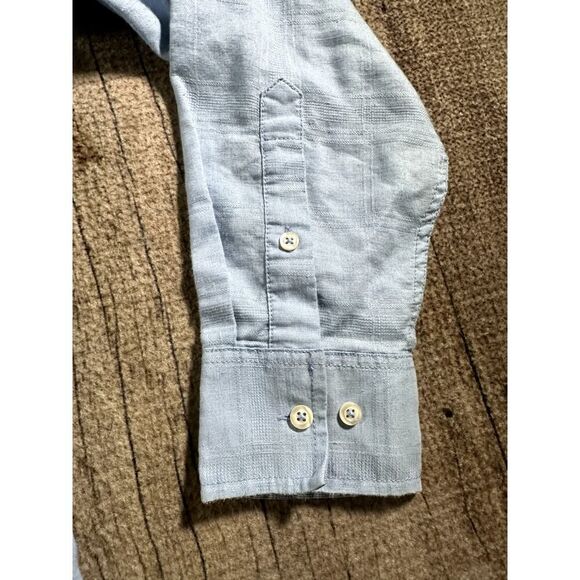 Tommy Bahama Shirt Long Sleeve Button Down Men's Large Blue Linen Blend - Picture 5 of 8